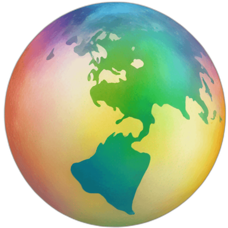 Colorful earth like a rainbow emoji