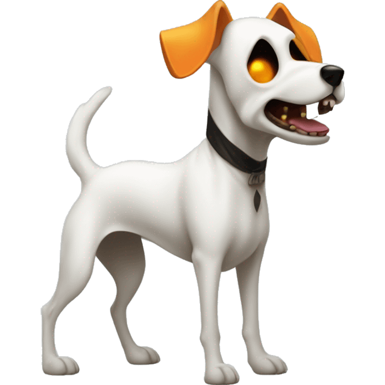 Nightmare Before Christmas Zero Ghost Dog - white with jackolantern nose, pointed face, long ears that stand up, body that looks like a billowing sheet emoji