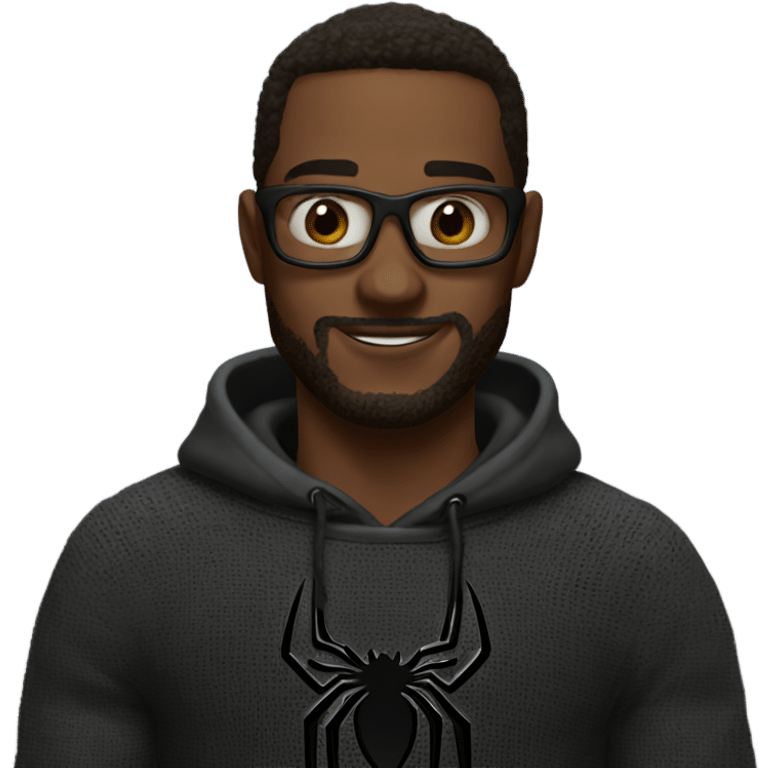 Black sweater on Spider- man emoji