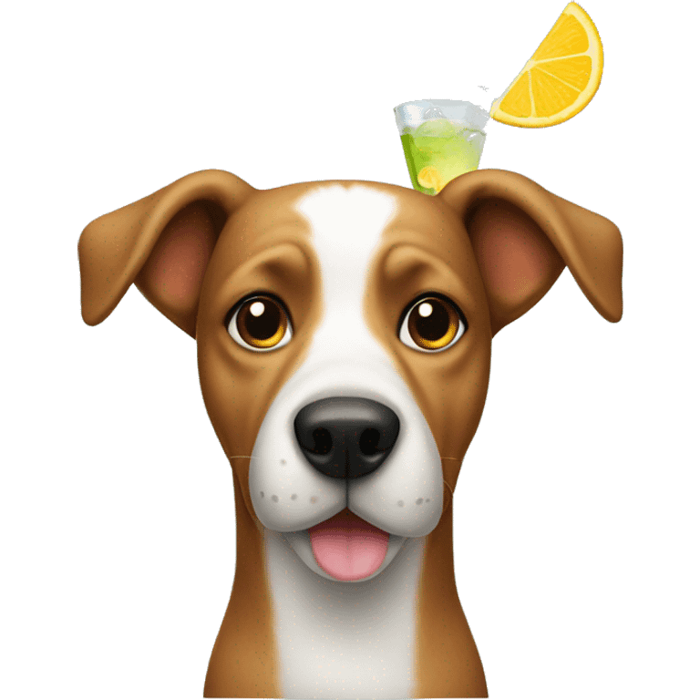 dog with a cocktail emoji