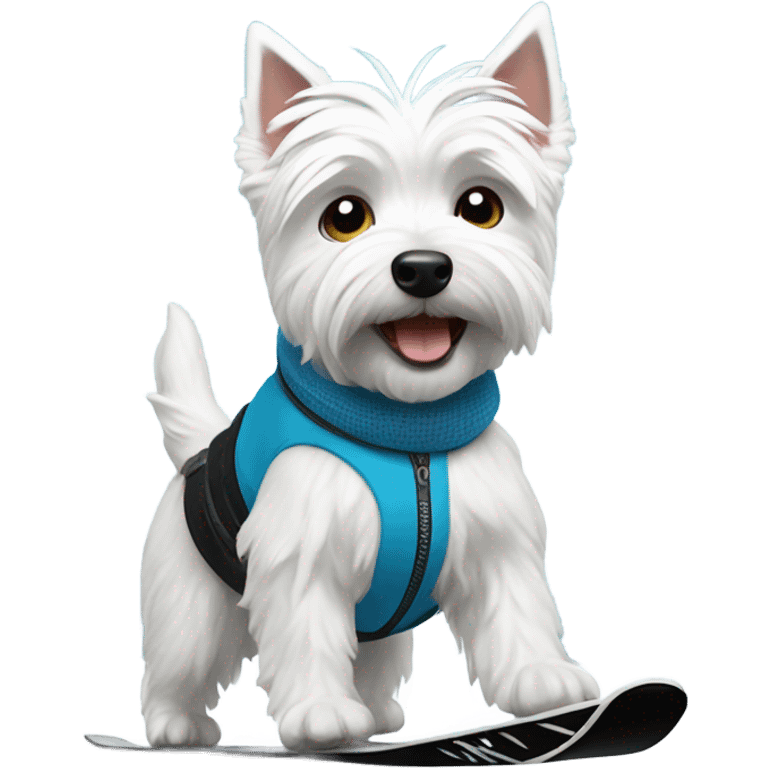 Westie snow skiing emoji