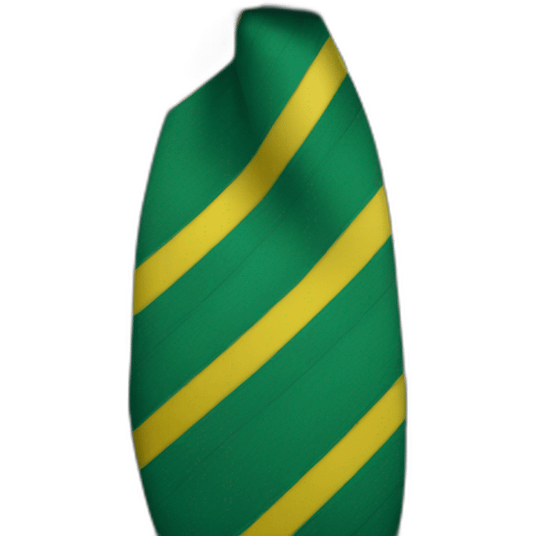 Green tie with grey and yellow lines emoji