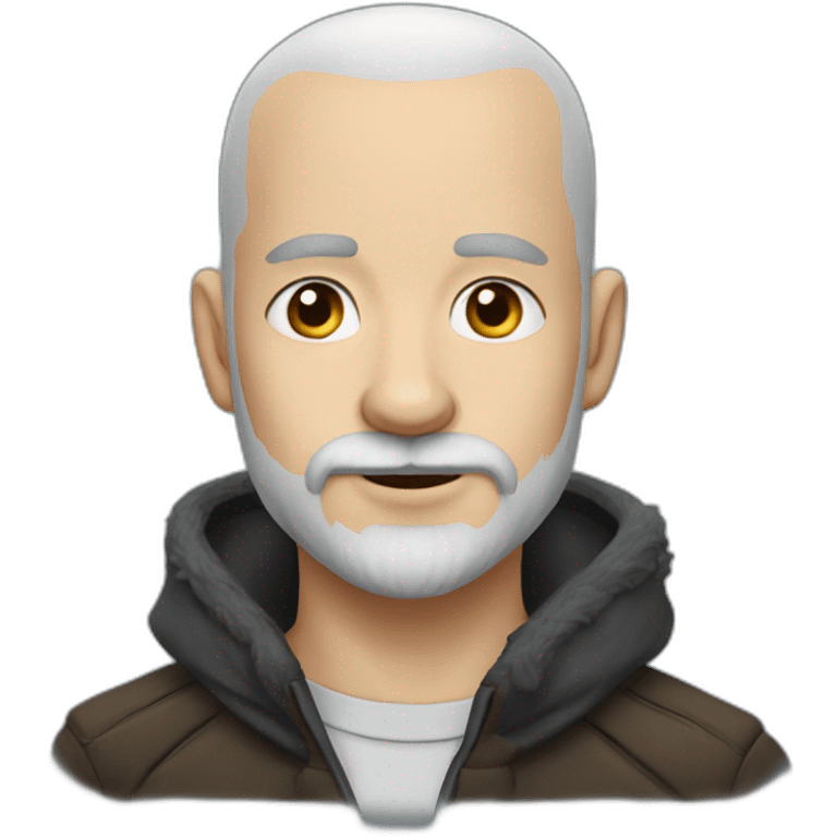 Bald bearded man wolf eclair emoji