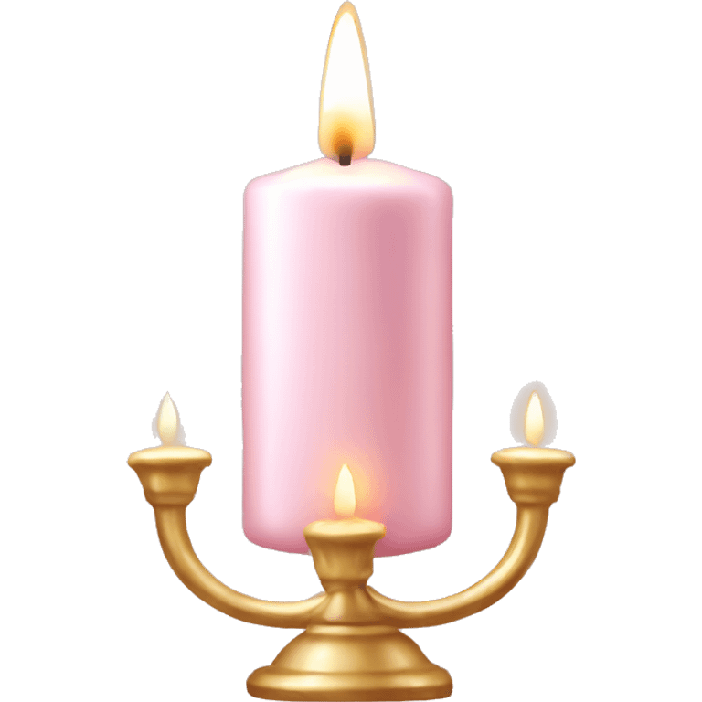 pale pink christmas candle with holy emoji