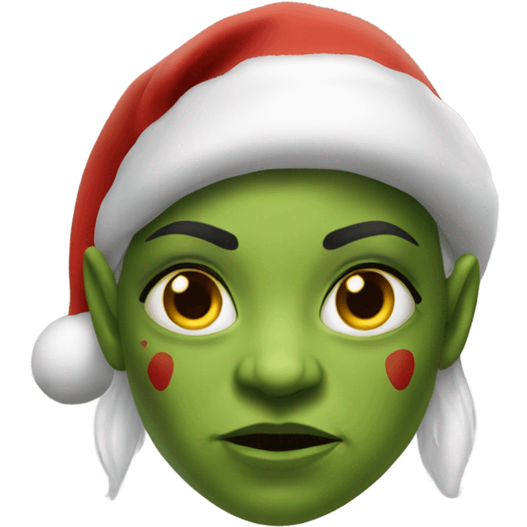 orc female warrior with santa hat emoji