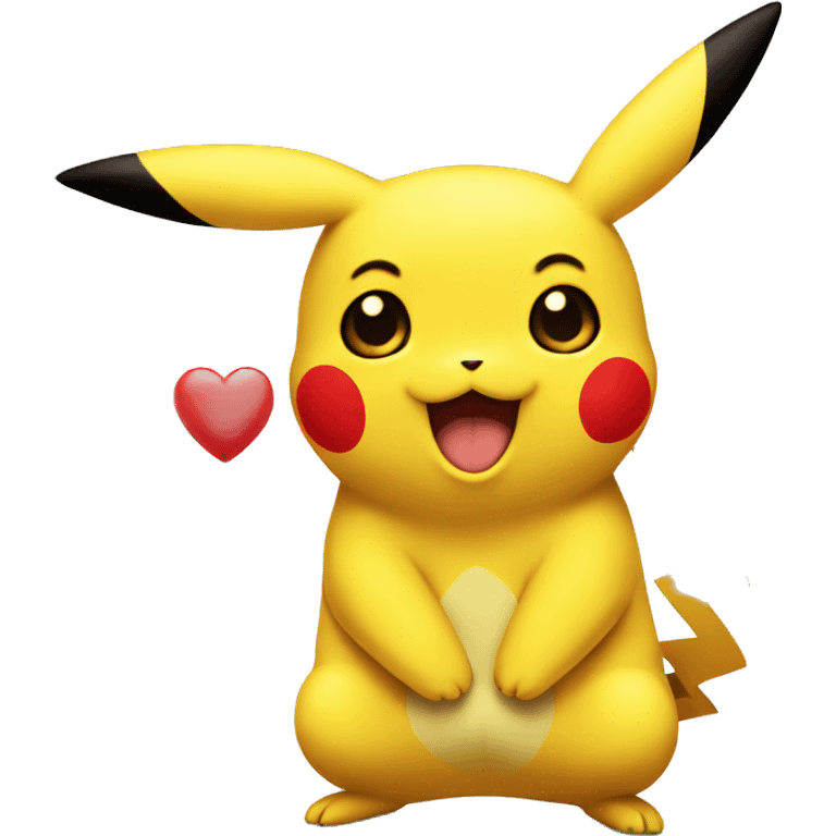 Pikachu with hearts  emoji