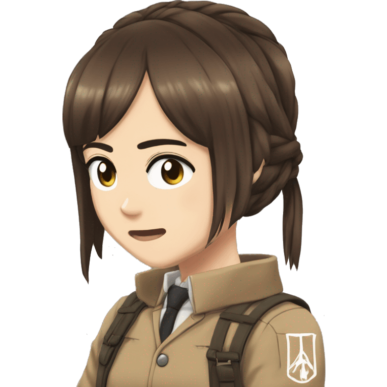 Sasha Braus brown hair hair in a ponytail anime attack on titan emoji