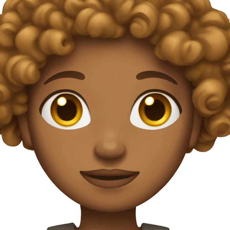 Tan skinned brown curly hair woman emoji