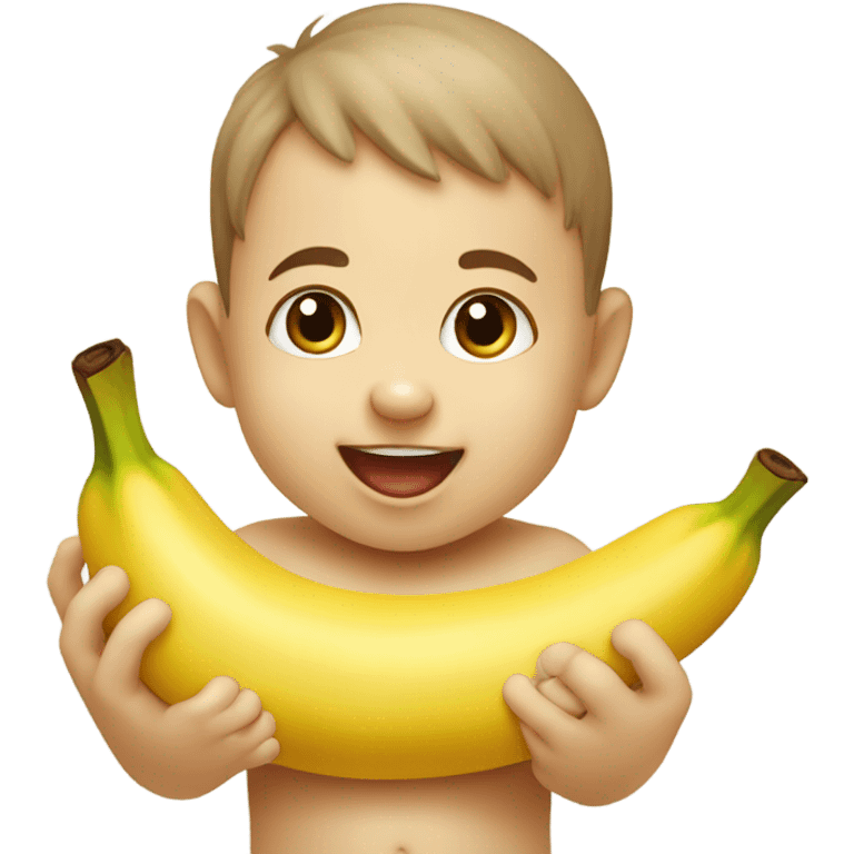 Baby holding banana emoji