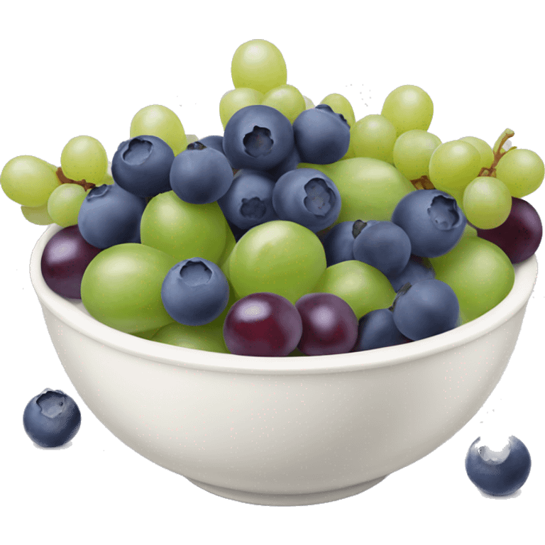 yoghurt bowl with grapes and blueberries emoji