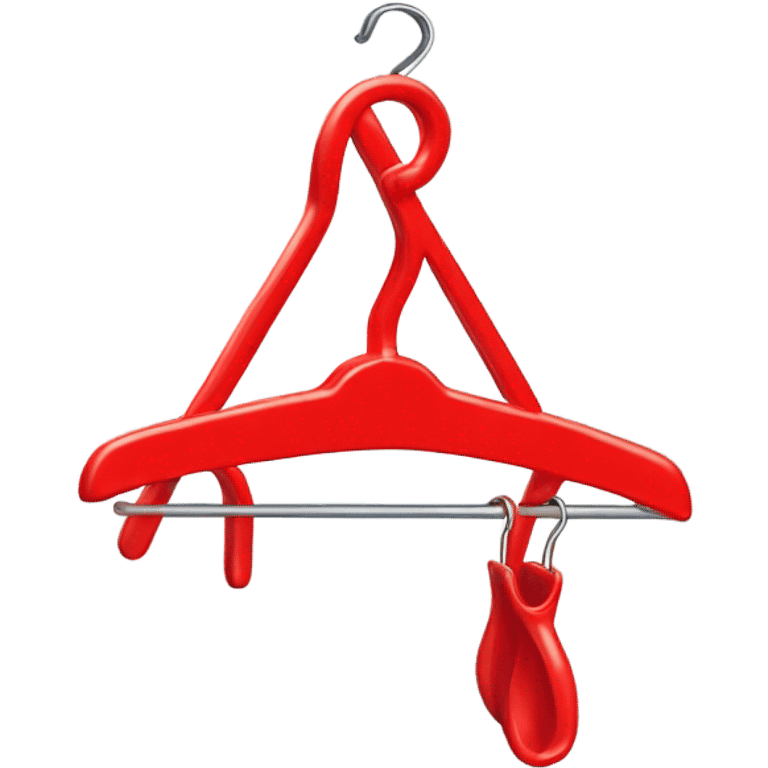 Clothes hanger in red water emoji