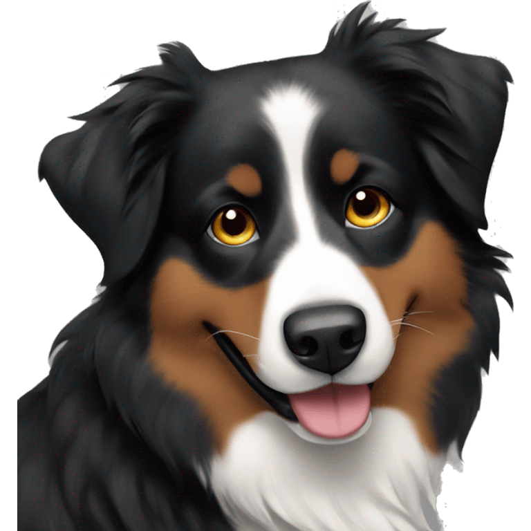 black australian shepherd dog with black muzzle emoji