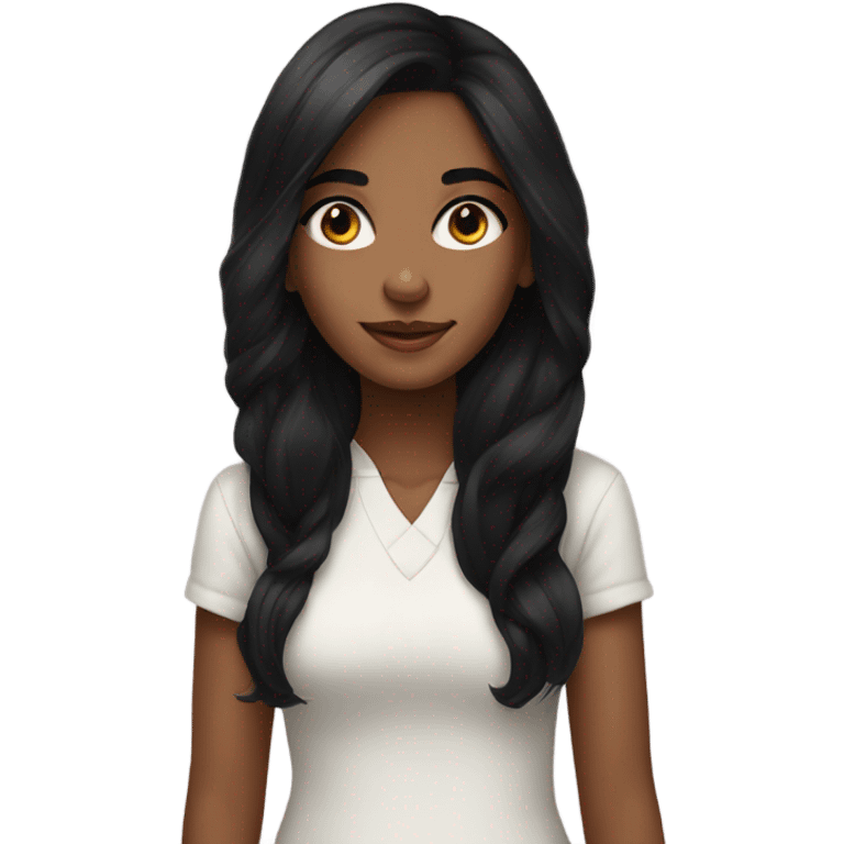 black haired girl portrait emoji