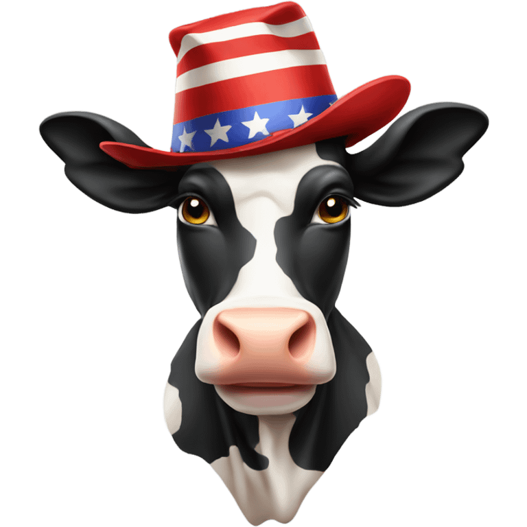 voting cow with hat emoji