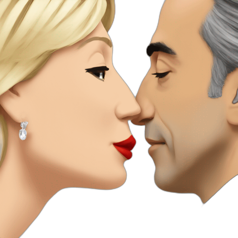 marine lepen kissing eric zemmour emoji