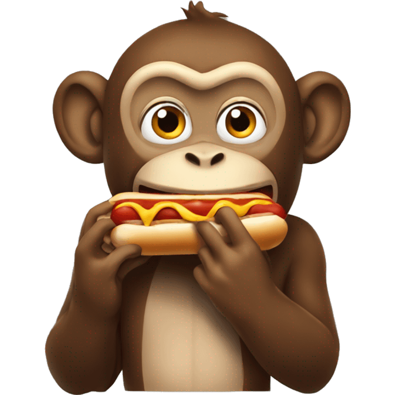 Monkey eating a hotdog  emoji