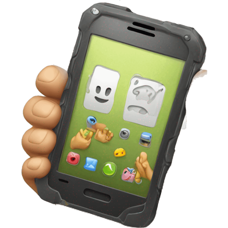 celular con mano emoji