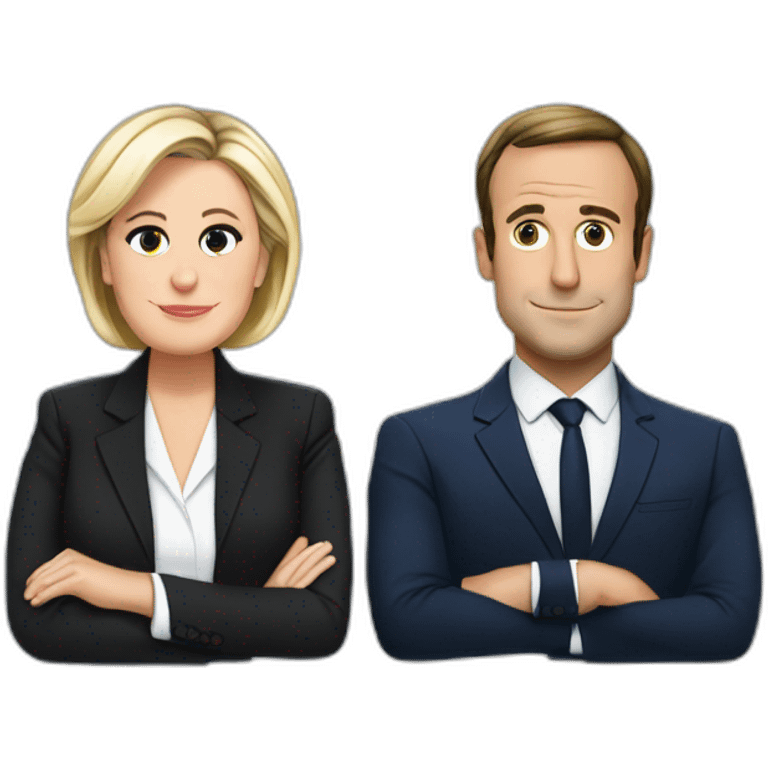 Macron et marine le pen emoji