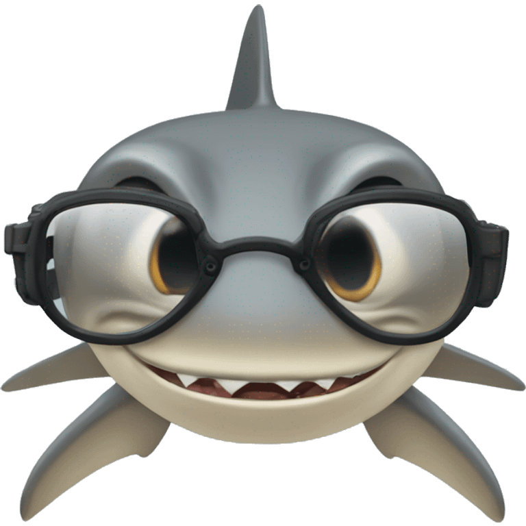 Tiburón con lentes en el decierto emoji