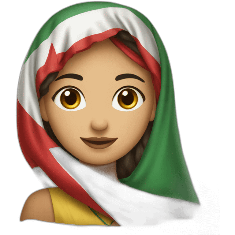 fille marocaine avec un drapeau du maroc emoji