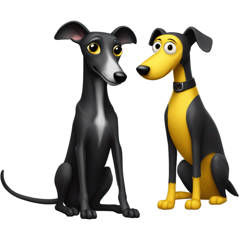 Black greyhound with minion  emoji