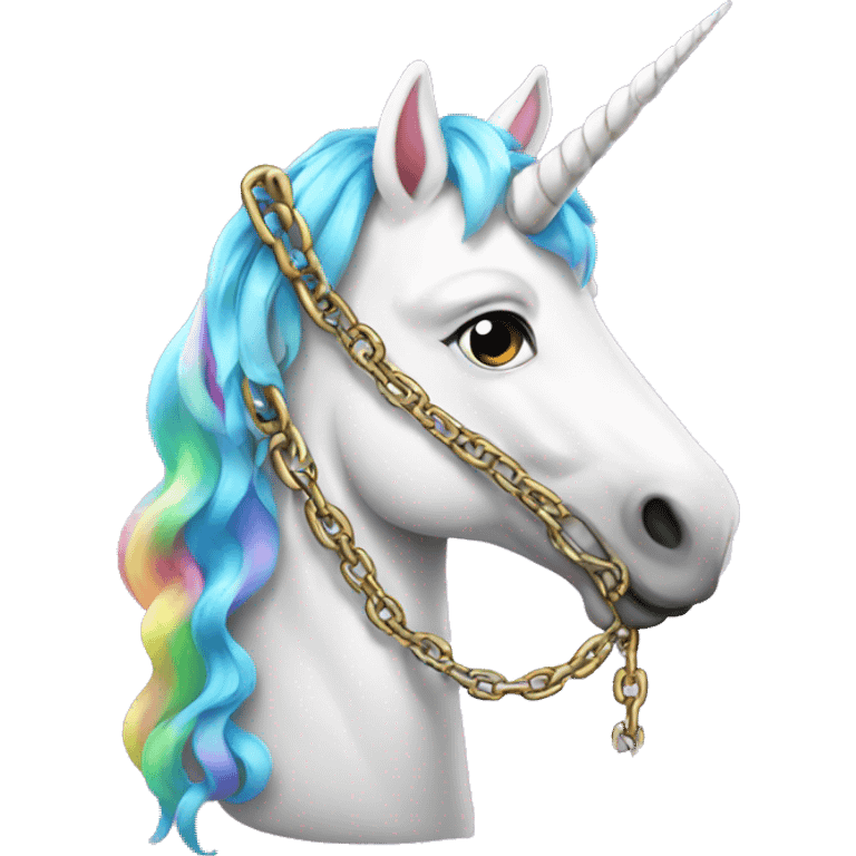 Unicorn with chain emoji