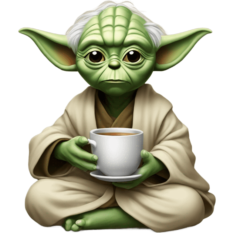 yoda drinking cup of tea emoji