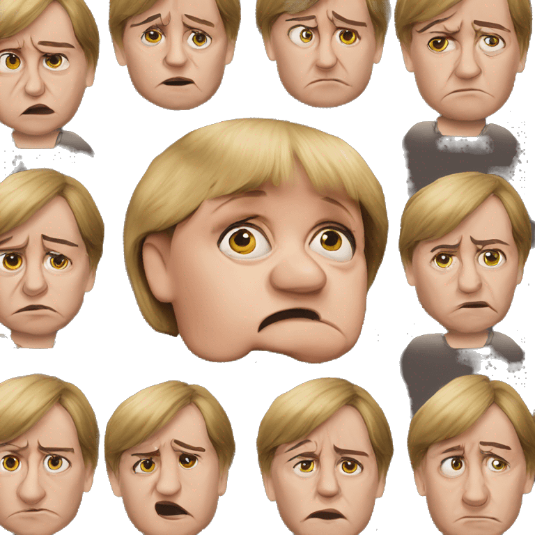 photorealistic angela merkel sad emoji