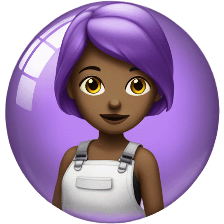 painter girl with discoball purple emoji