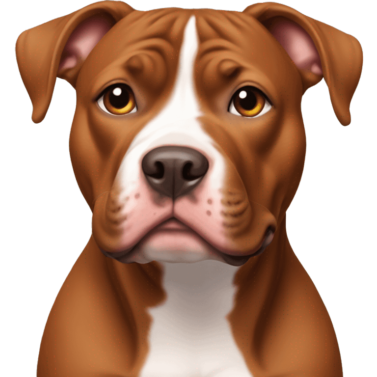 Brown/red pitbull with white patch on chest emoji