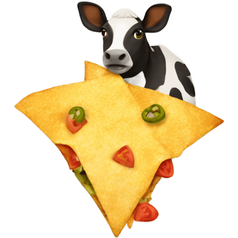 Farm animals eating nachos emoji