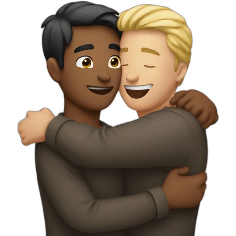 Men hugging emoji