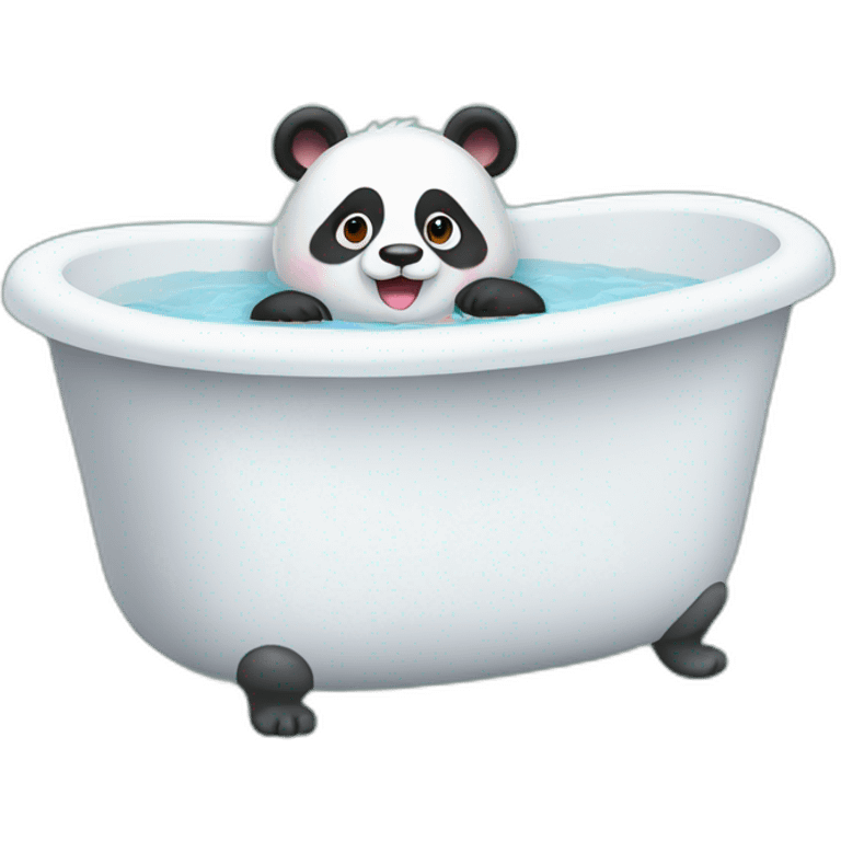 Panda in bathtube emoji