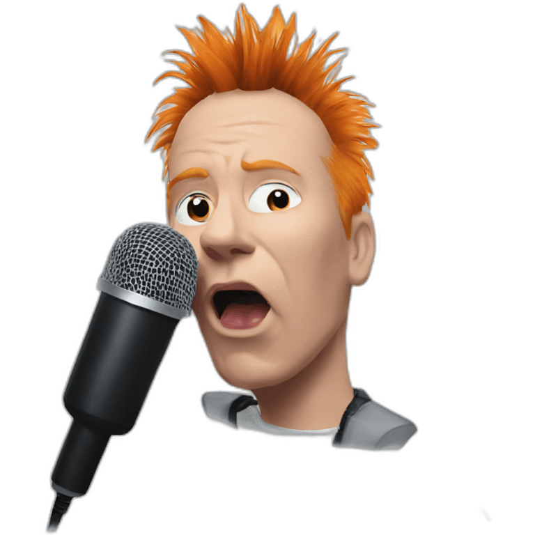 Johnny Rotten，microphone emoji