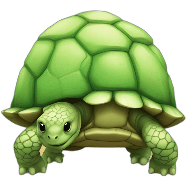 Un bébé tortue sur une tortue emoji