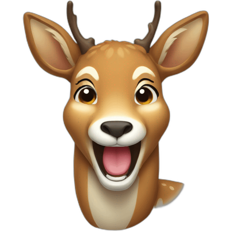 A deer laughing with tears  emoji