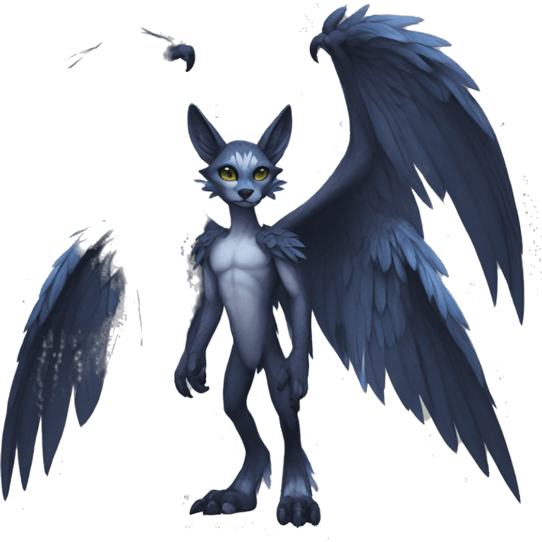 Anthro cool edgy winged animal hybrid full body emoji