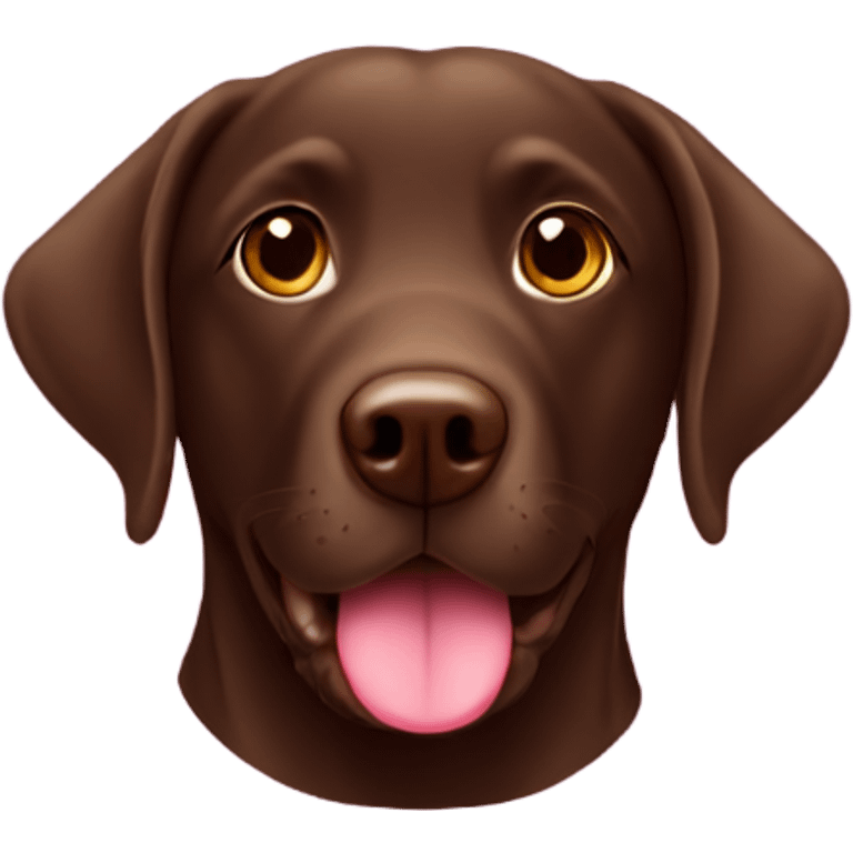 Chocolate lab with hearts emoji