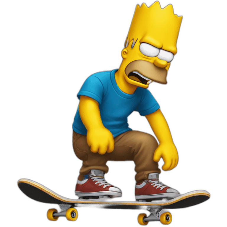 Batrt Simpson sur un skate emoji