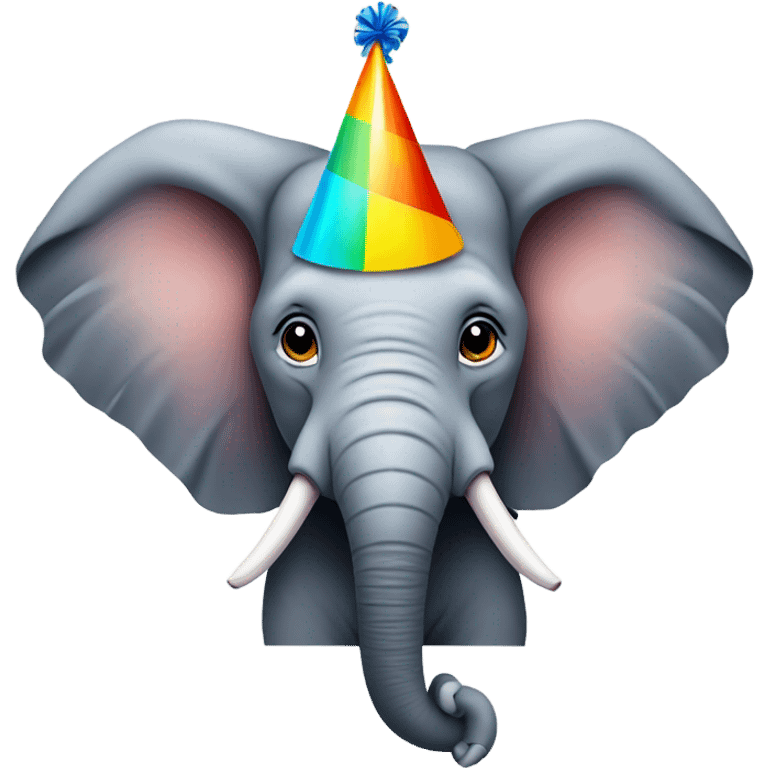 Elephant with a party hat emoji