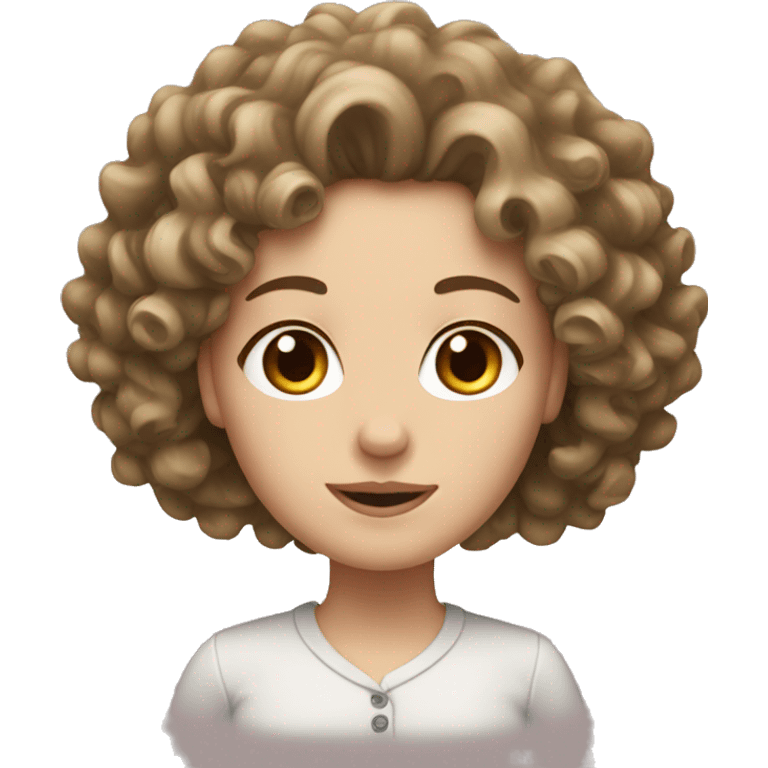 White girl with curly hair  emoji