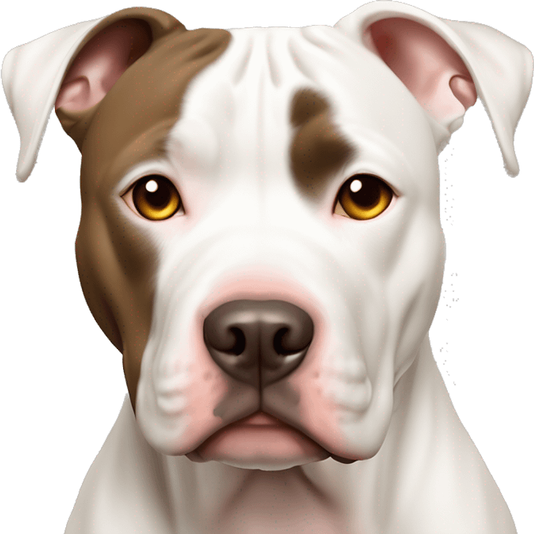 ￼ tan pitbull with white around neck with amber eyes  emoji