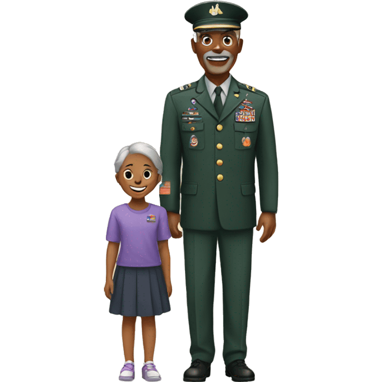 Veteran with granddaughter emoji