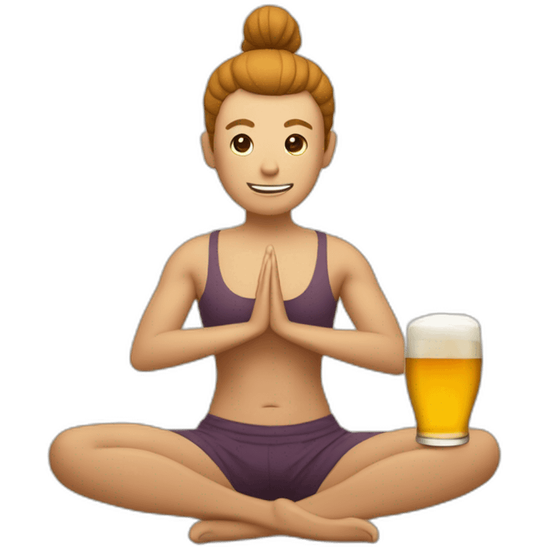 Yoga qui bois une bière emoji