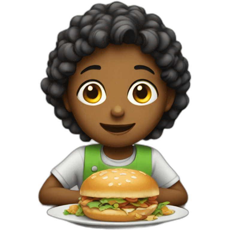 kids eating at a restaurant emoji