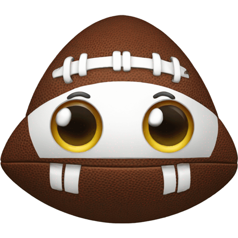 A football with eyes and a moustache emoji