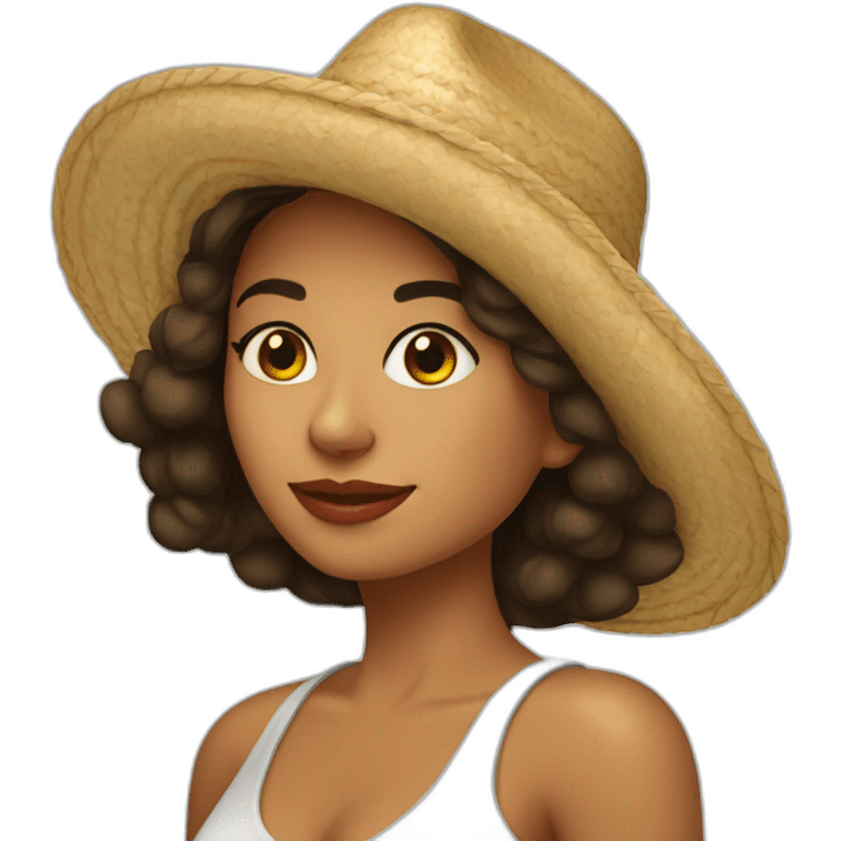 Mujer morena con sombrero  emoji