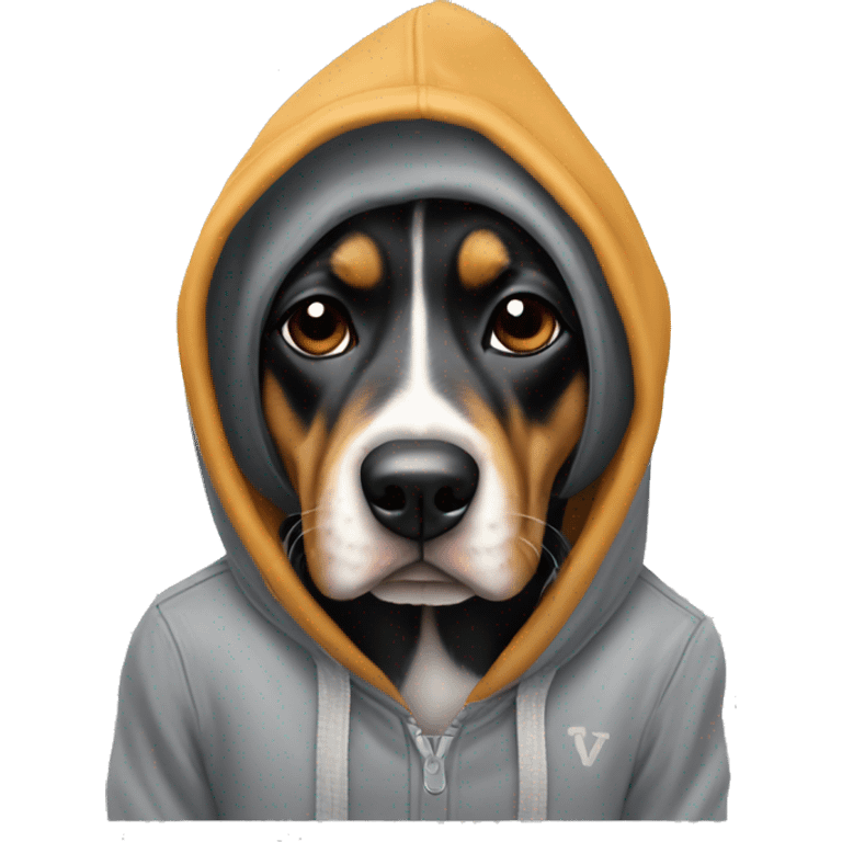 dog with low taper fade wearing a king von hoodie emoji