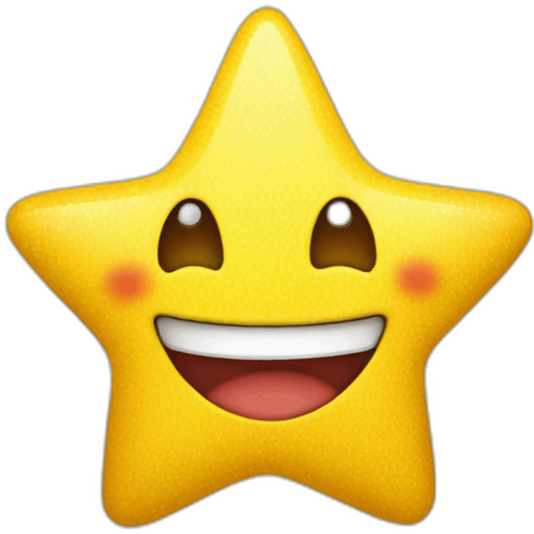 Cute yellow star with a smile and red cheeks emoji