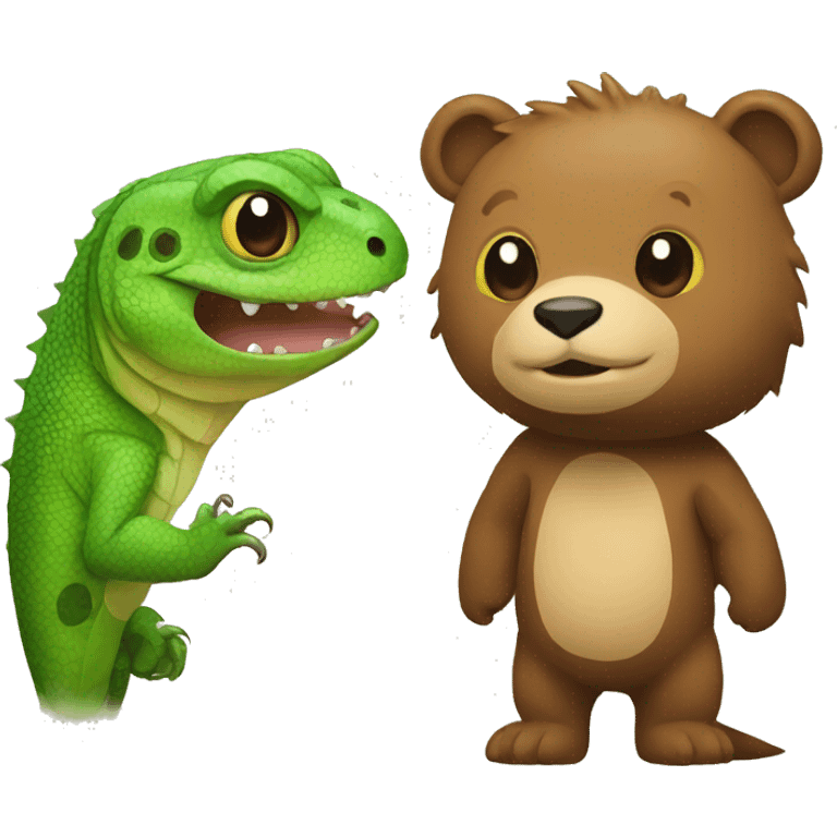 Lizard and bear emoji